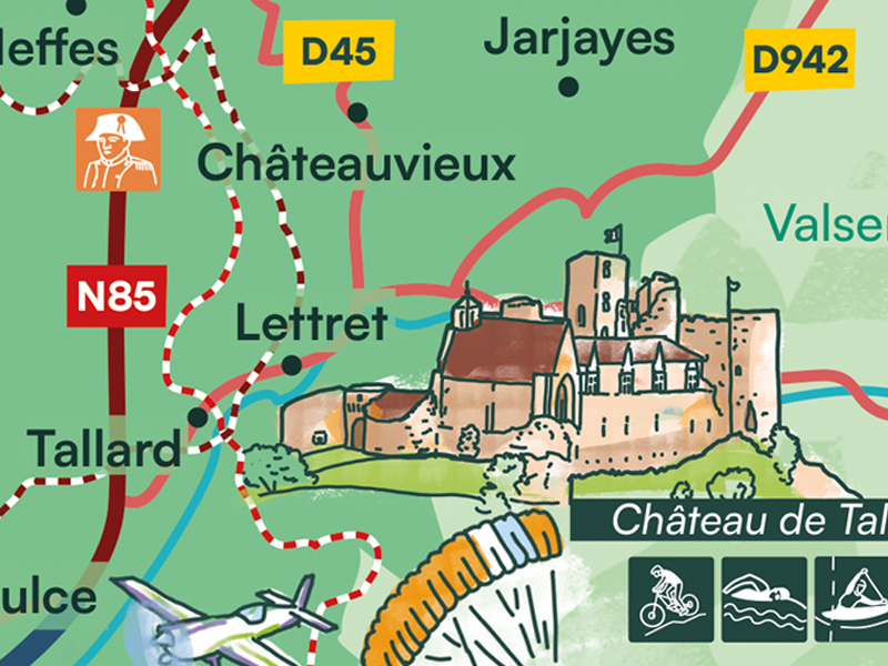 Carte touristique illustrée